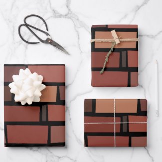 Colorful Brick Wall Wrapping Paper Sheets
