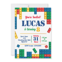 Colorful Bricks Building Blocks Birthday Party