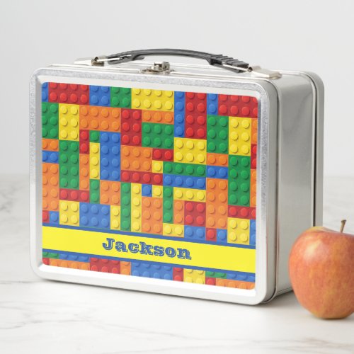 Colorful Bricks Building Blocks  Metal Lunchbox