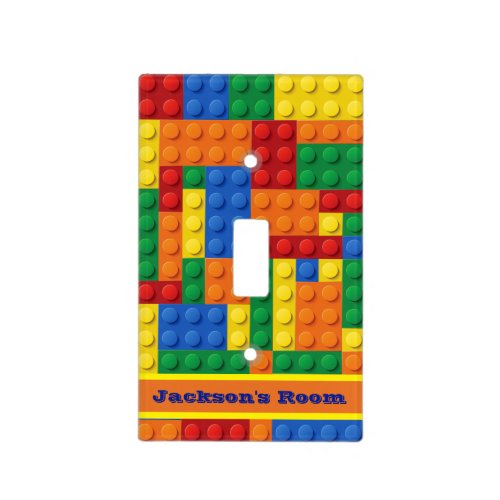 Colorful Bricks Building Blocks Personalized Light Switch Cover