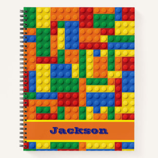 Colorful Bricks Building Blocks | Personalized Notebook