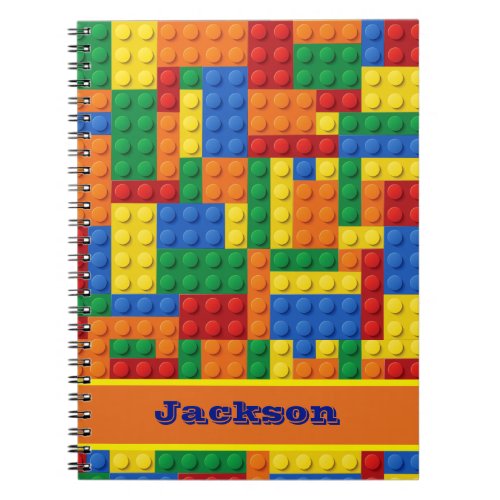 Colorful Bricks Building Blocks  Personalized Notebook