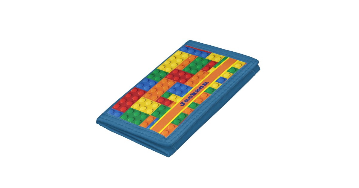 Colorful Bricks Building Blocks Personalized Trifold Wallet | Zazzle