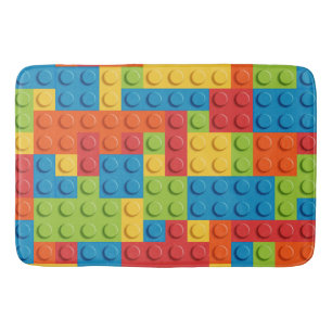 Colorful bricks kids pattern bath mat