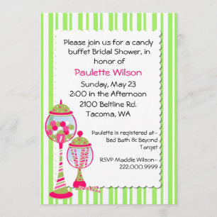 Colorful Bridal Shower Candy Buffet Invitation
