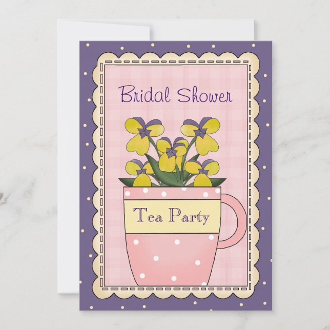 Colorful Bridal Shower Tea Party Invitation (Front)