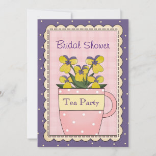 Colorful Bridal Shower Tea Party Invitation