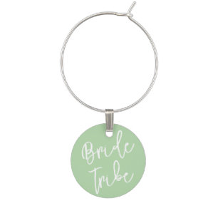  Colorful Bride Tribe Script Wine Charm 