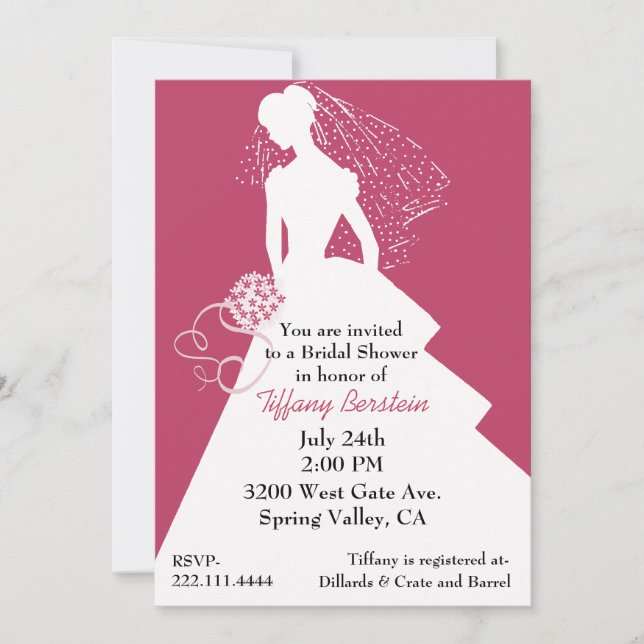 Colorful Bride Wedding Shower Invitation (Front)