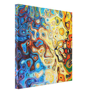 Colorful Bright Abstract Swirls on Canvas Print
