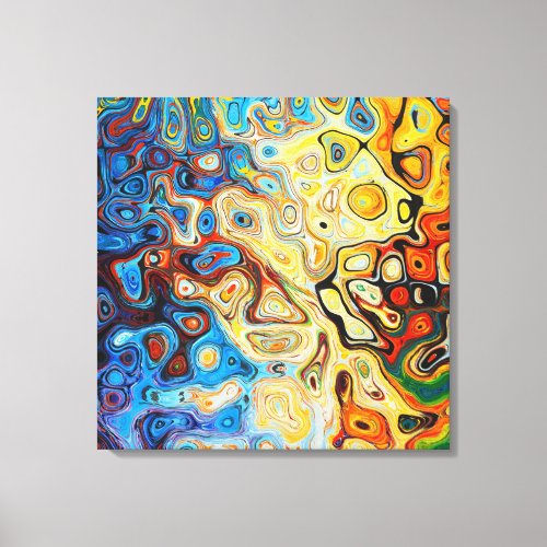 Colorful Bright Abstract Swirls on Canvas Print