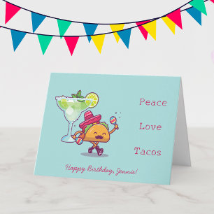 Colorful Bright and Fun Girly Happy Birthday Card