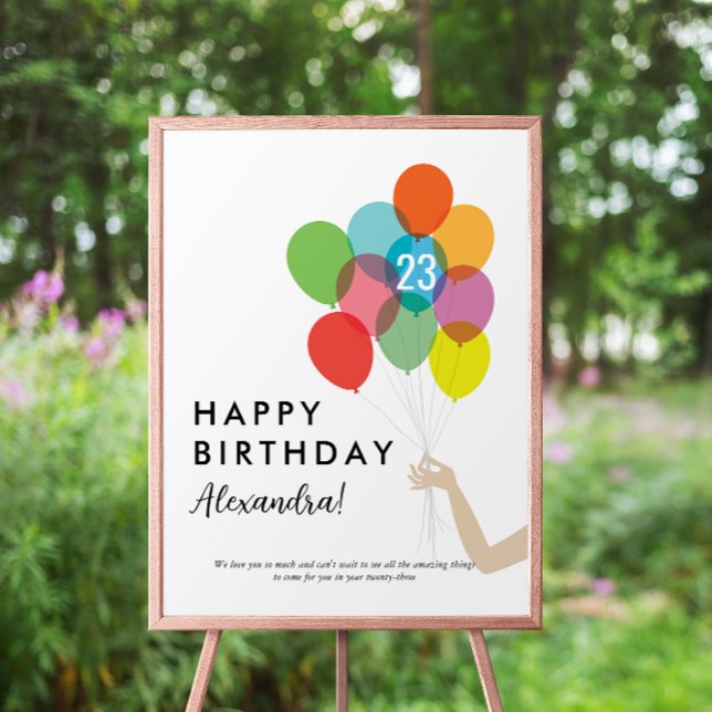 Colorful Bright Balloons Birthday Party Welcome Foam Board (Creator Uploaded)