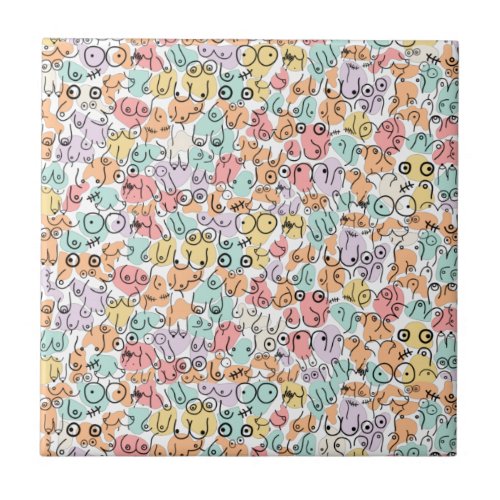 Colorful bright birthday pattern ceramic tile