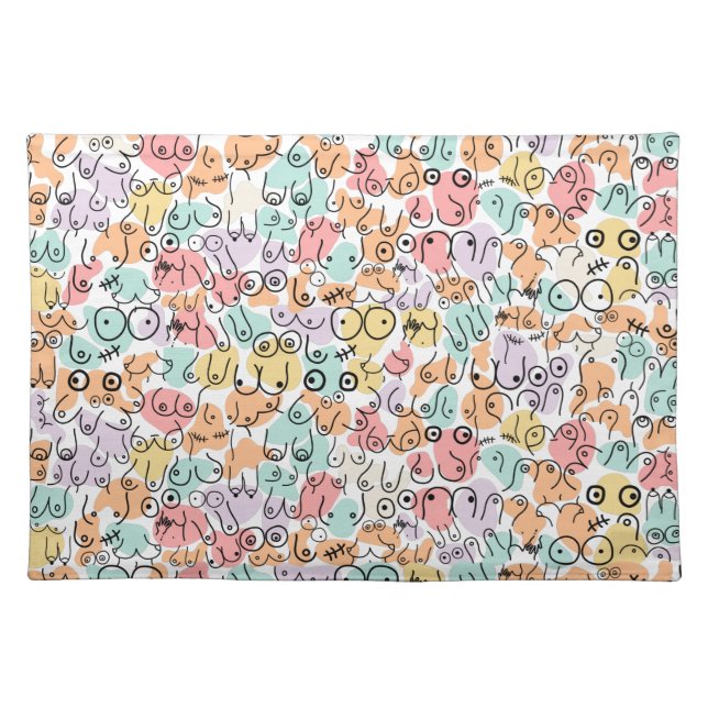 Colorful bright birthday pattern cloth placemat (Front)