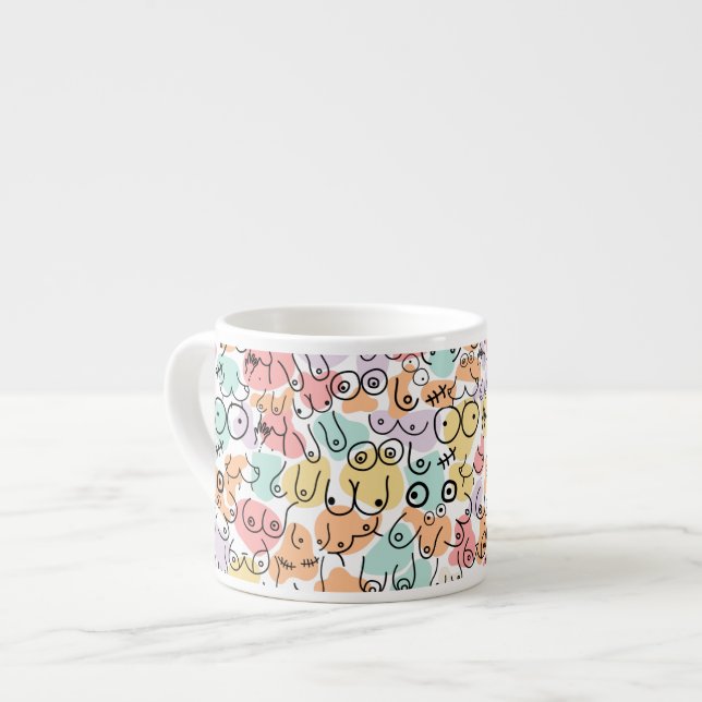 Colorful bright birthday pattern espresso cup (Front Left)