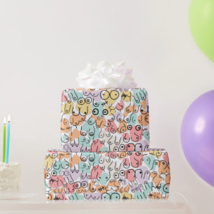 Colorful bright birthday pattern wrapping paper