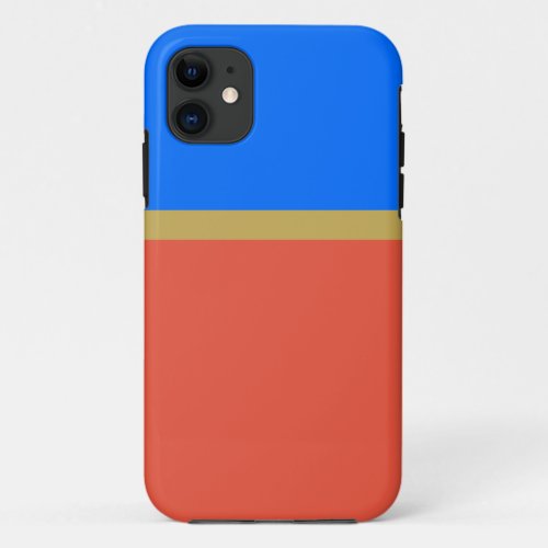 Colorful Bright Blue Orange Banded Color Blocks  iPhone 11 Case