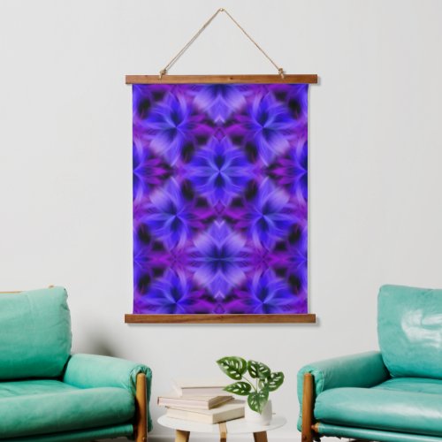 Colorful Bright Blue Purple Swirls Abstract  Hanging Tapestry