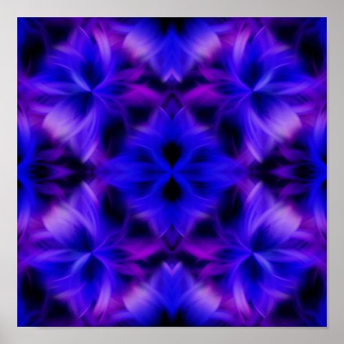 Colorful Bright Blue Purple Swirls Abstract  Poster