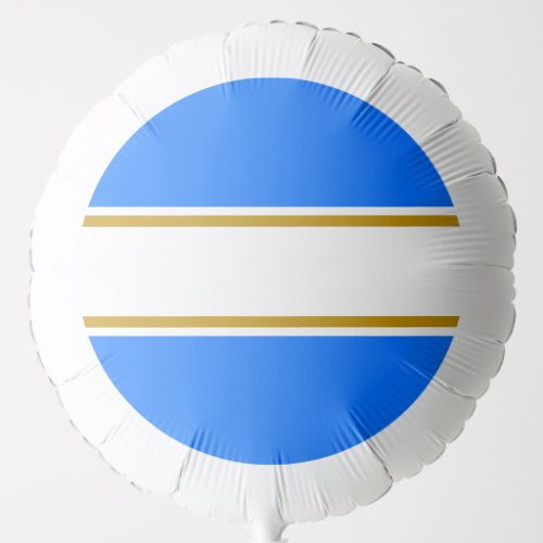 Colorful Bright Blue White Sporty Racing Stripes Balloon