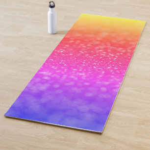 Colorful Bright Bokeh Glitter Yoga Mat