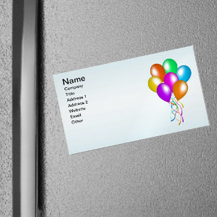 Colorful Bright Bunch of Balloons Business Card Magnet