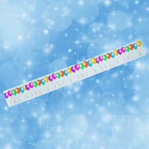 Colorful Bright Bunch of Balloons Satin Ribbon