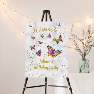 Colorful Bright Butterfly Birthday Party  Foam Board