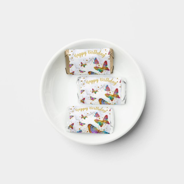 Colorful Bright Butterfly Birthday Party  Hershey's Miniatures (Plate)
