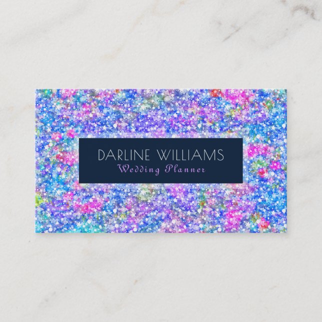 Colorful Bright Colors Glitter Pattern Business Card (Front)