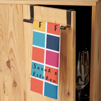 Colorful & Bright Crossword Puzzle Kitchen Towel