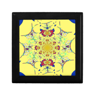 Colorful Bright Floral Damask Design Art Print Keepsake Box