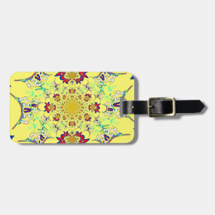 Colorful Bright Floral Damask Design Art Print Luggage Tag