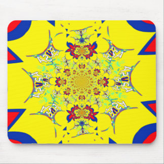Colorful Bright Floral Damask Design Art Print Mouse Pad