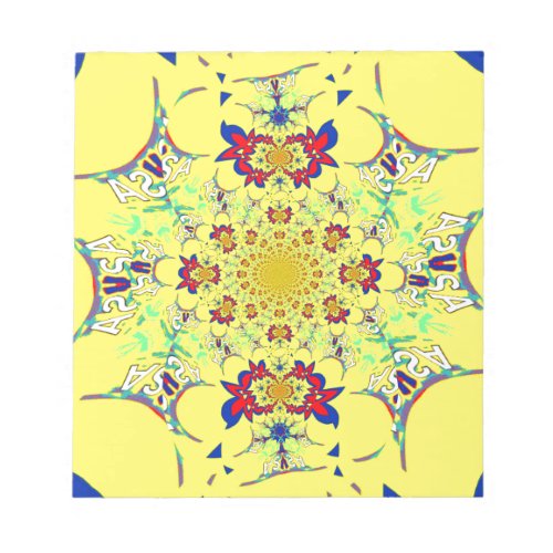 Colorful Bright floral damask design Notepad