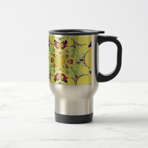 Colorful Bright floral damask design Travel Mug