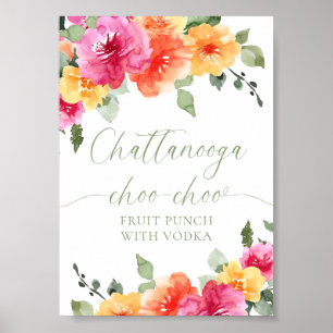 Colorful bright floral fruit punch poster