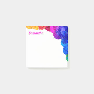 Colorful Bright Floral Pattern Personalized Post-it Notes