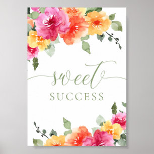 Colorful bright floral sweet success poster