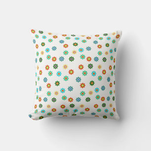 Colorful Bright Flowers Pattern Cushion Pillow