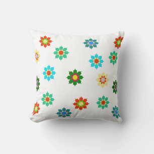 Colorful Bright Flowers Pattern Cushion Pillow