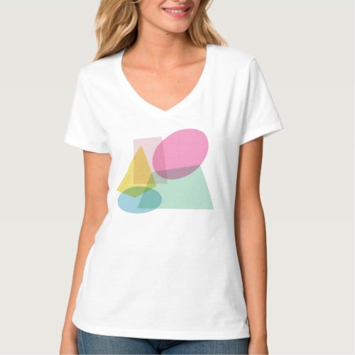 Colorful Bright Geometric Shapes Collage T_Shirt