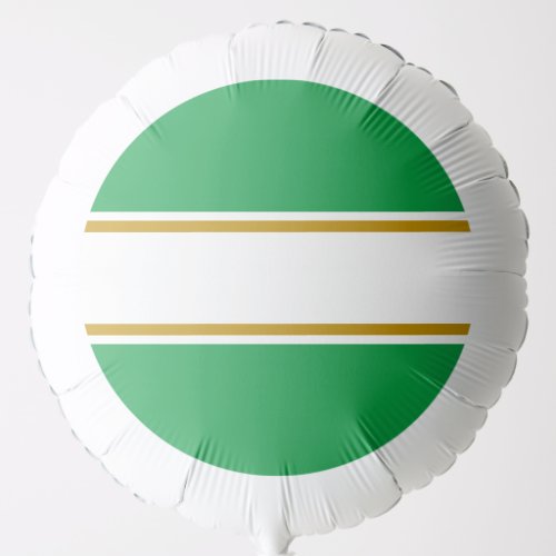 Colorful Bright Green White Sporty Racing Stripes Balloon