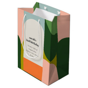 Colorful Bright Groovy Retro Arch Any Age Birthday Medium Gift Bag