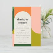 Colorful Bright Groovy Retro Arch Any Age Birthday Thank You Card (Standing Front)