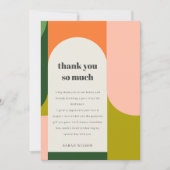 Colorful Bright Groovy Retro Arch Any Age Birthday Thank You Card (Front)