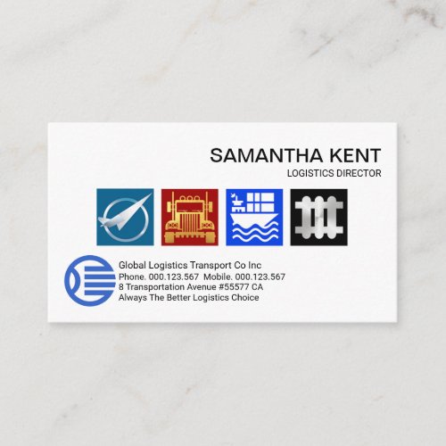 Colorful Bright Logistic Services Icon Business Card