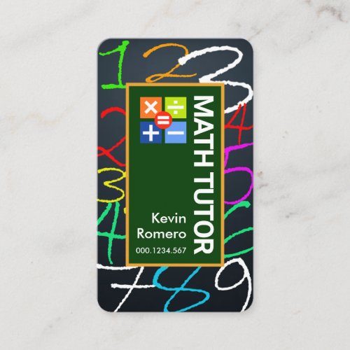 Colorful Bright Math Numbers Business Card