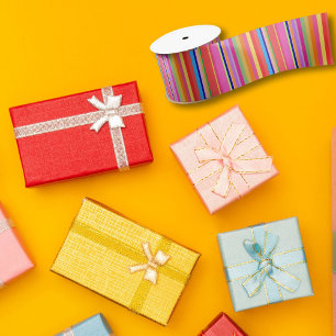 Colorful Bright Modern Christmas  Satin Ribbon